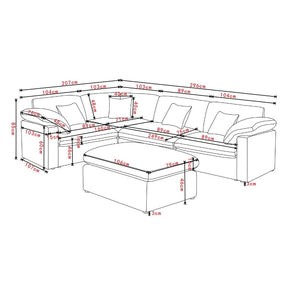 Alva Cloudsofa 4-pers. højrevendt hjørnesofa inkl. puf i højrevendt - Beige