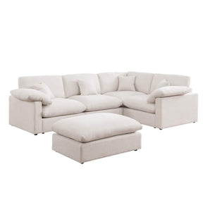 Alva Cloudsofa 4-pers. højrevendt hjørnesofa inkl. puf i højrevendt - Beige