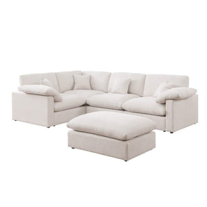 Alva Cloudsofa 4-pers. venstrevendt hjørnesofa inkl. puf - Beige