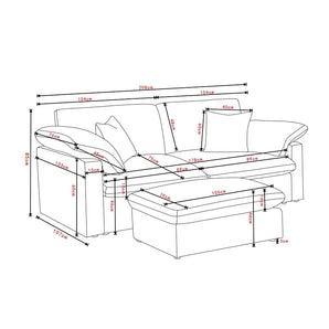 Alva Cloudsofa 2-pers. inkl. puf - Beige