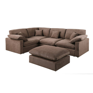 Alva Cloudsofa 4-pers. venstrevendt hjørnesofa inkl. puf - Brun