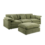 Alva Cloudsofa 3-pers. sofa inkl. puf - Grøn