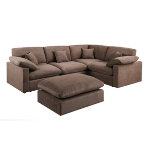 Alva Cloudsofa 4-pers. højrevendt hjørnesofa inkl. puf - Brun