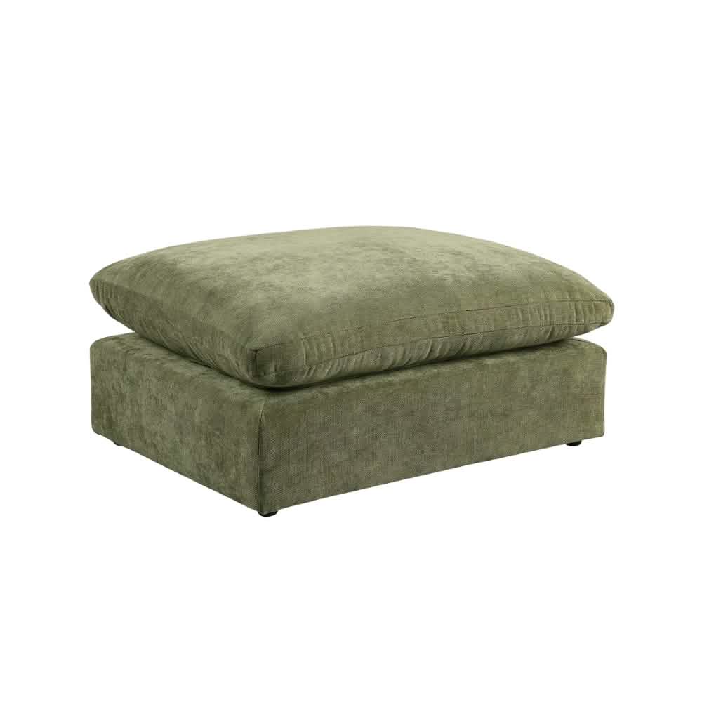 Alva Cloudsofa 4-pers. venstrevendt hjørnesofa inkl. puf - Grøn