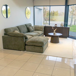 Alva Cloudsofa 3-pers. sofa inkl. puf - Grøn