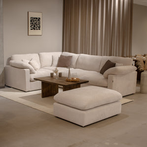 Alva Cloudsofa 4-pers. højrevendt hjørnesofa inkl. puf i højrevendt - Beige