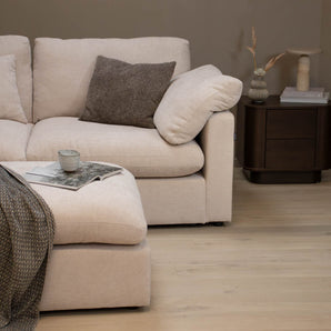 Alva Cloudsofa 4-pers. venstrevendt hjørnesofa inkl. puf - Beige