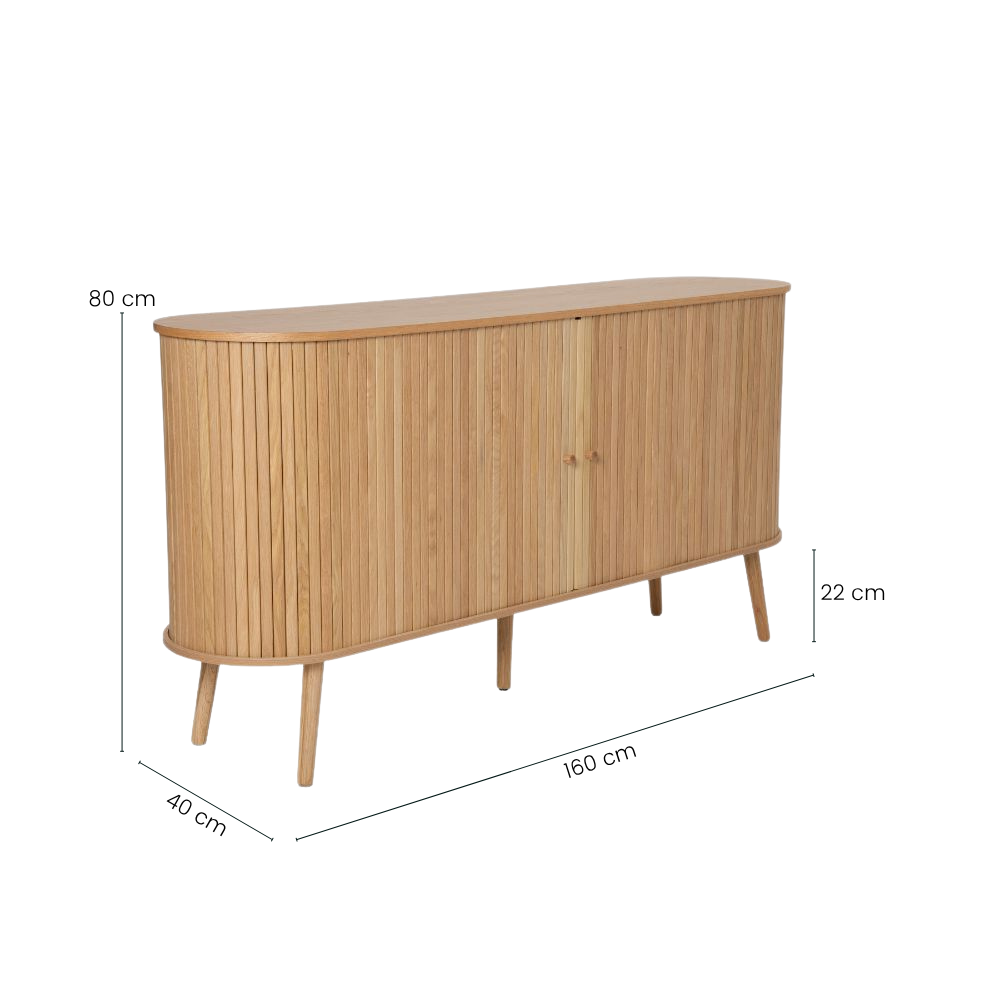 Asta Jalousiskab - 160 cm - Natur Eg