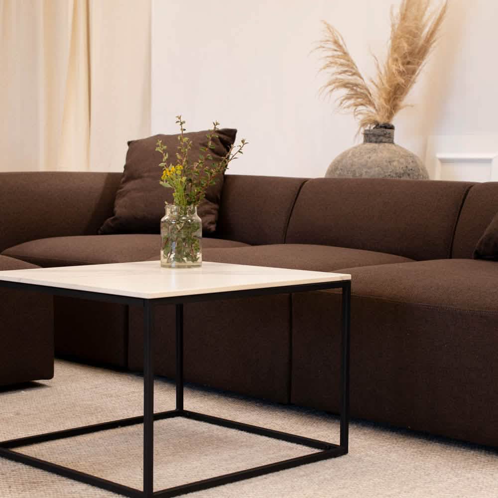 Balder 2-personers Sofa m. Puf - Brun