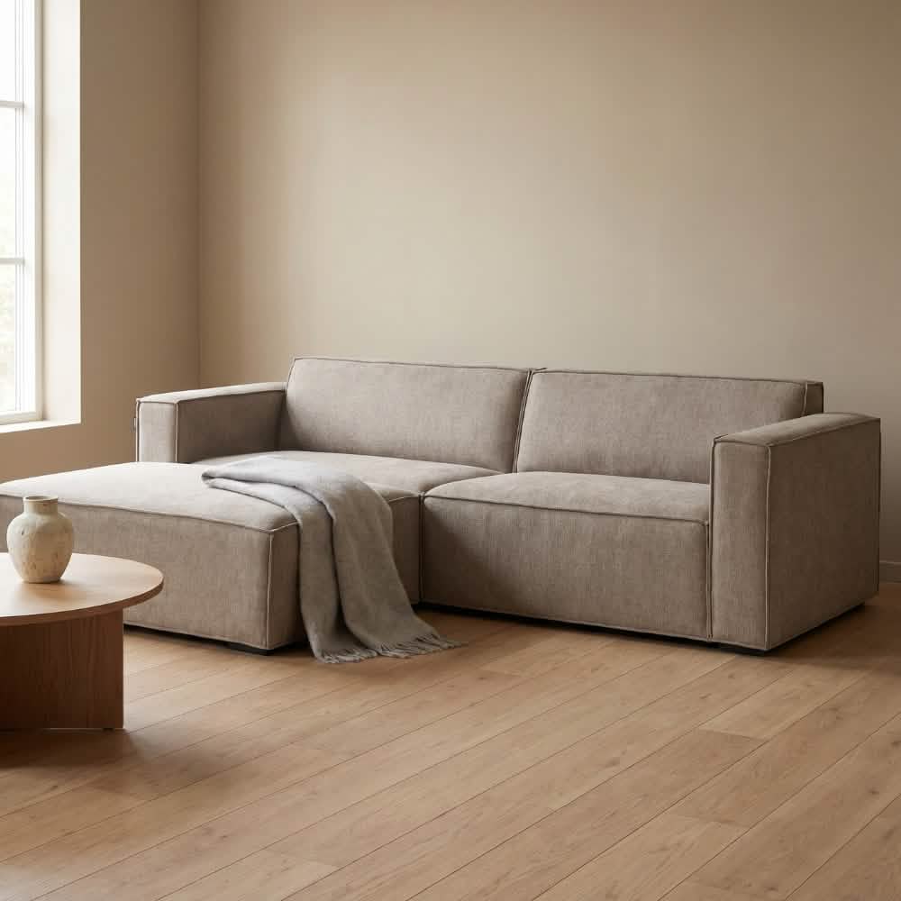 Balu Sofa - Sand inkl. Puf - 240 cm