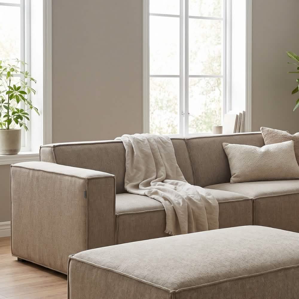 Balu Sofa - Sand inkl. Puf - 240 cm