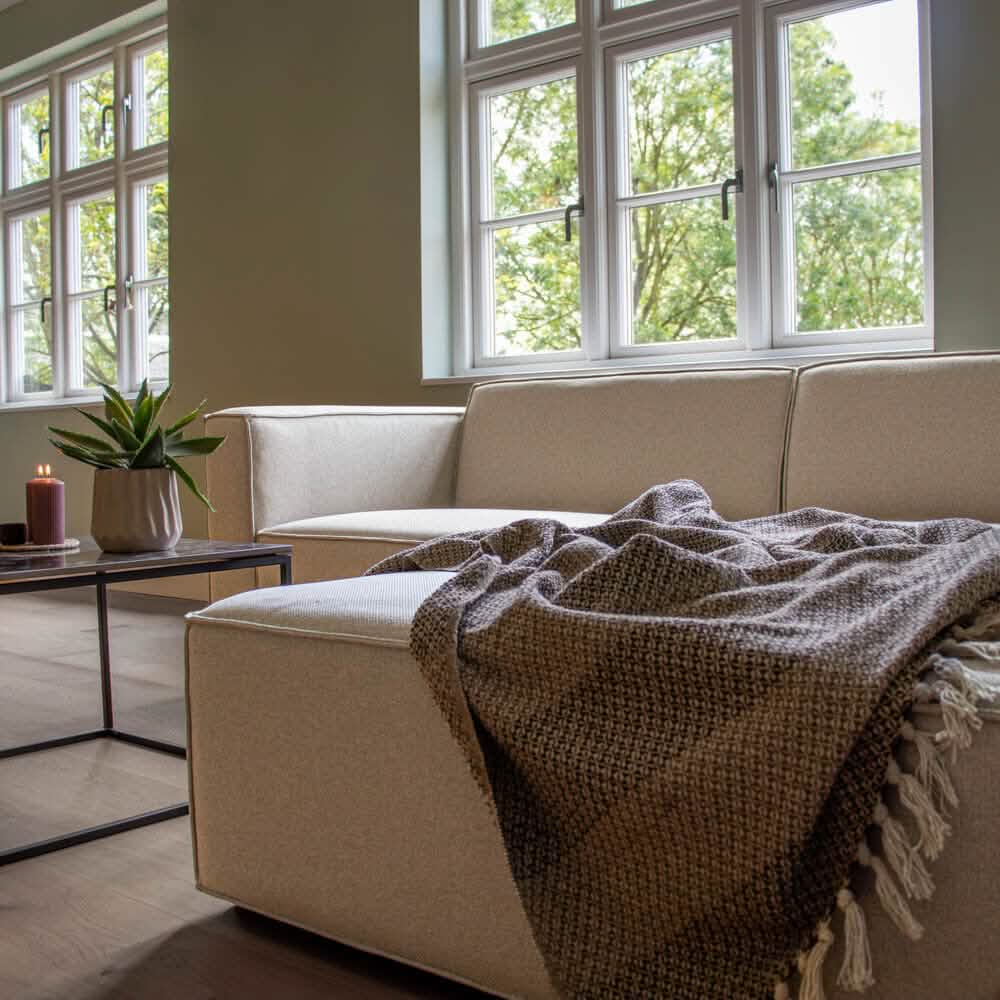 Balu Sofa - Beige Lumos inkl. Puf - 240 cm