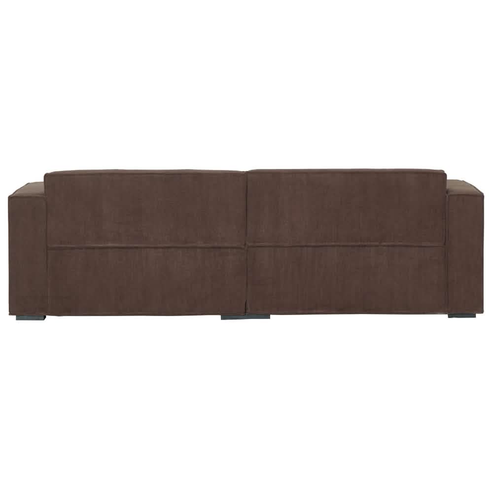 Balu Sofa - Brun Fløjl m. Puf - 240 cm