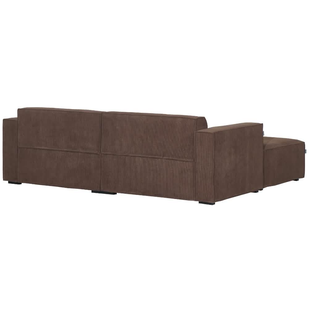 Balu Sofa - Brun Fløjl m. Puf - 240 cm