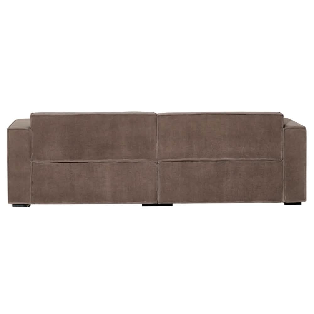 Balu Sofa - Grå/Brun Fløjl m. Puf - 240 cm