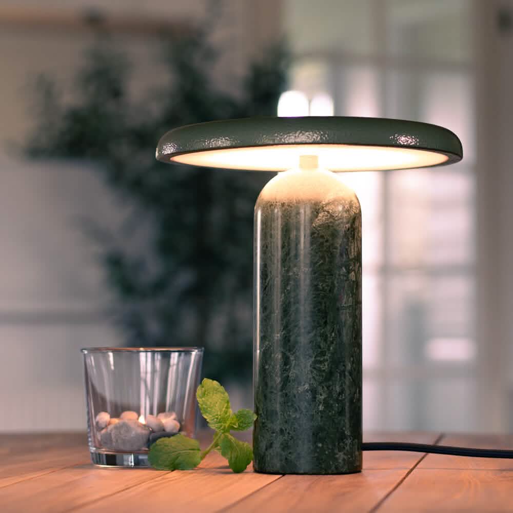 Bello Bordlampe - Grøn Marmor