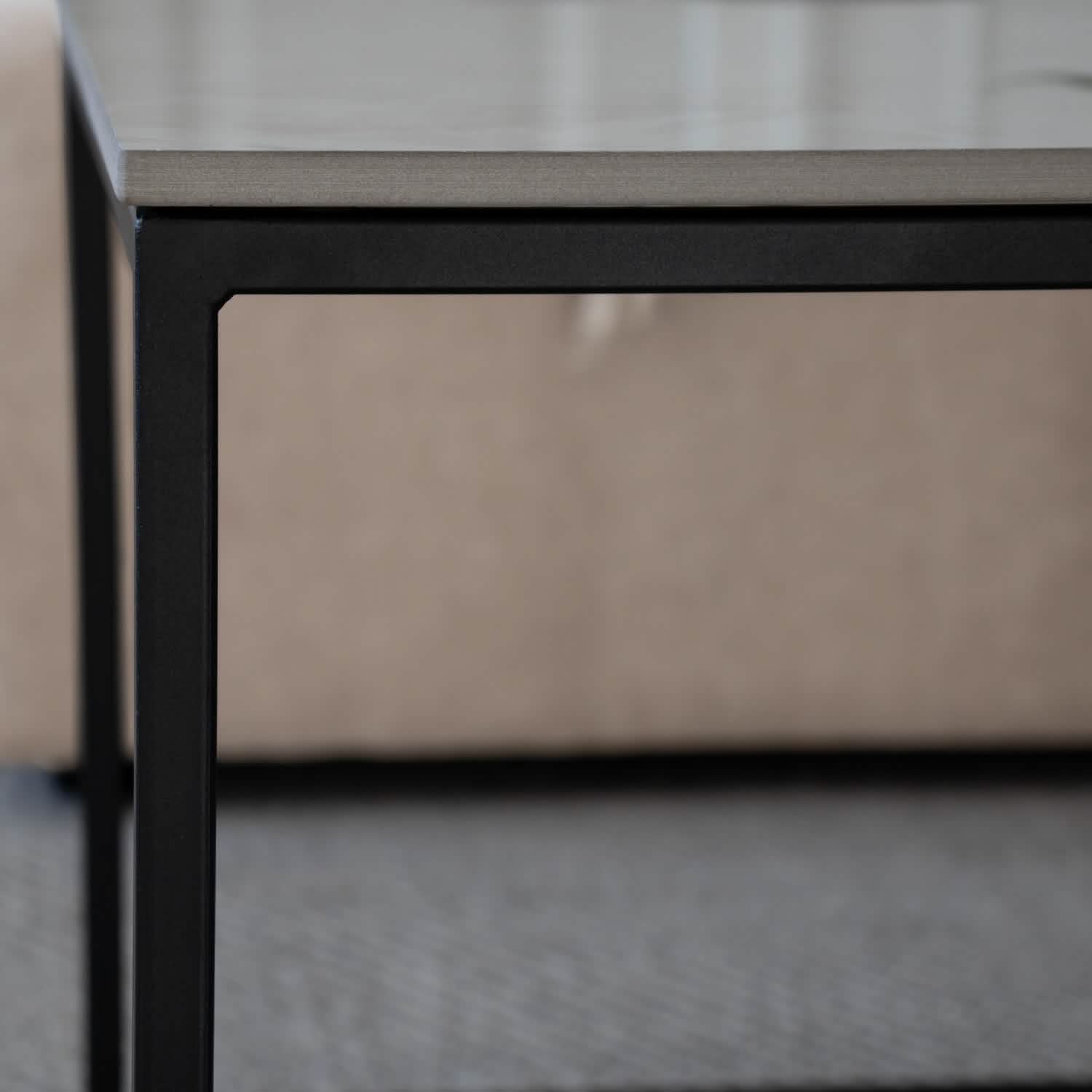 Victor Hjørnebord - Beige Keramik 60 cm