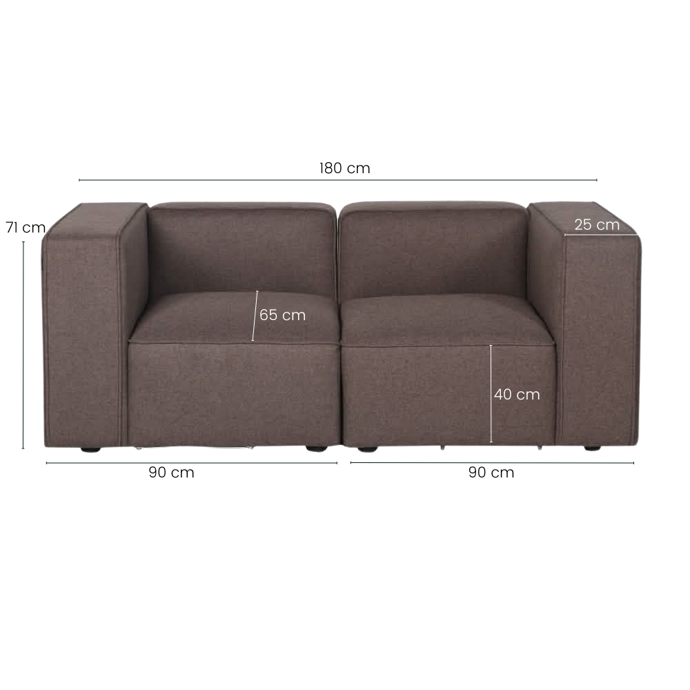 Benne 2-pers. Modulsofa - Mokka