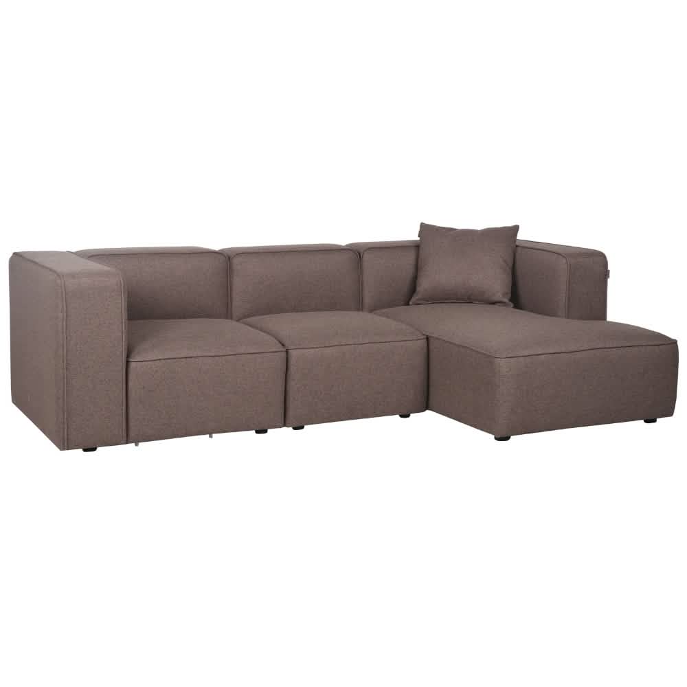 Benne 3-Pers. modulsofa m. Chaiselong - Højrevendt - Mokka