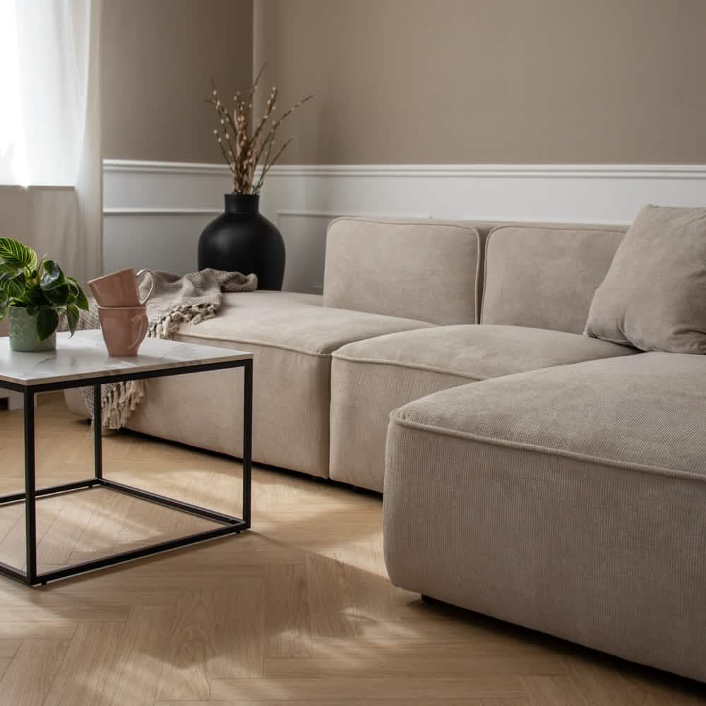Benne 2-pers. Modulsofa m. Open-end - Højrevendt - Beige