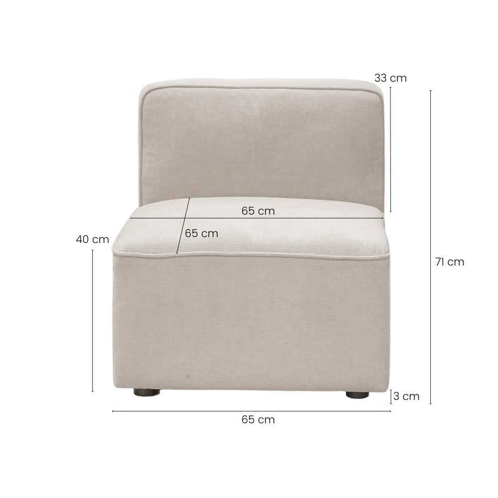 Benne Midtermodul - Beige