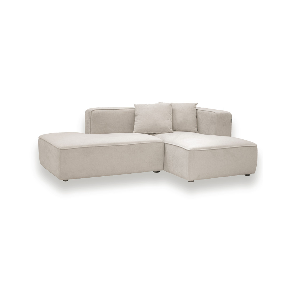 Benne 2-pers. Open-end m. Chaiselong - Højrevendt - Beige