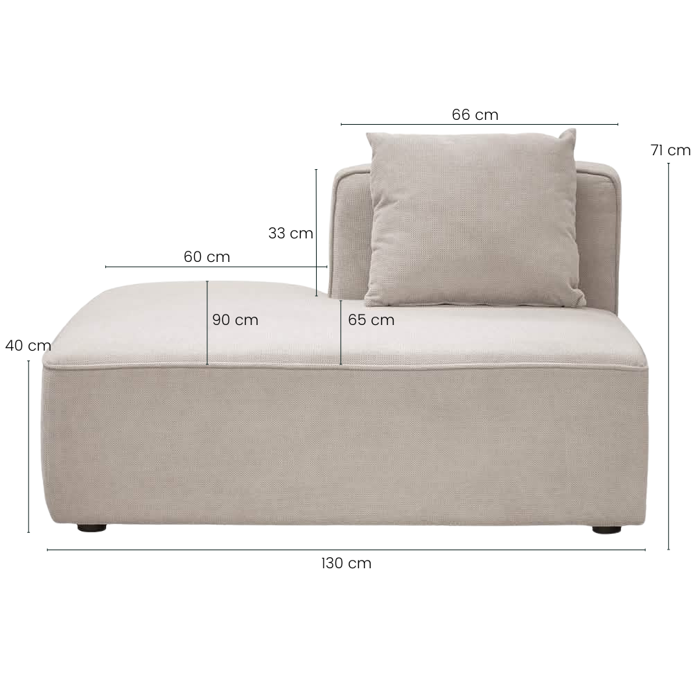 Benne Venstre Open-end Modul - Beige