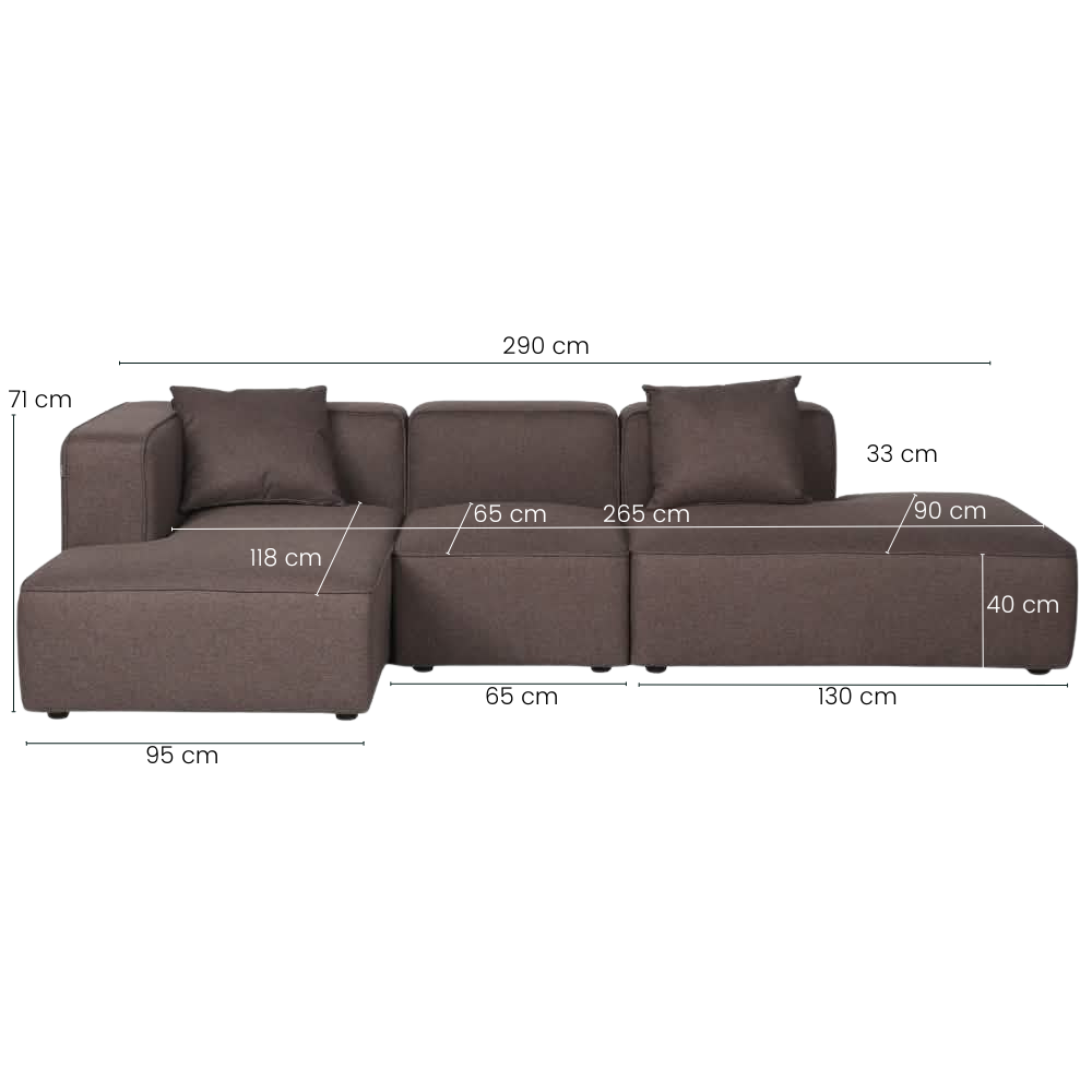 Benne Modulsofa - Venstrevendt - Mokka
