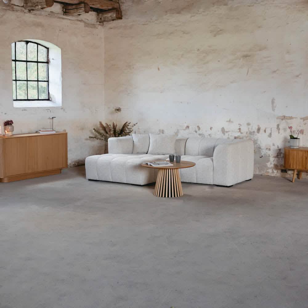Bora Sofa i Hvid - Venstrevendt - 240 cm