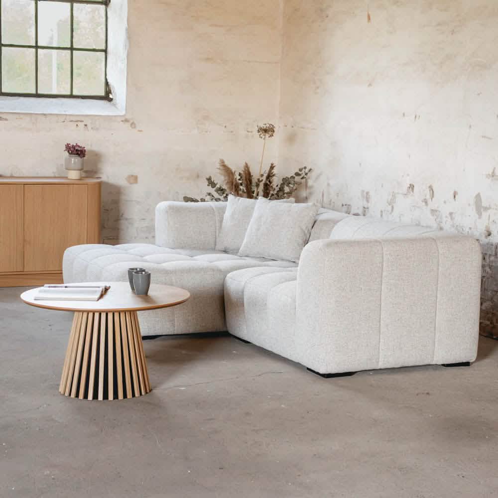 Bora Sofa i Hvid - Venstrevendt - 240 cm