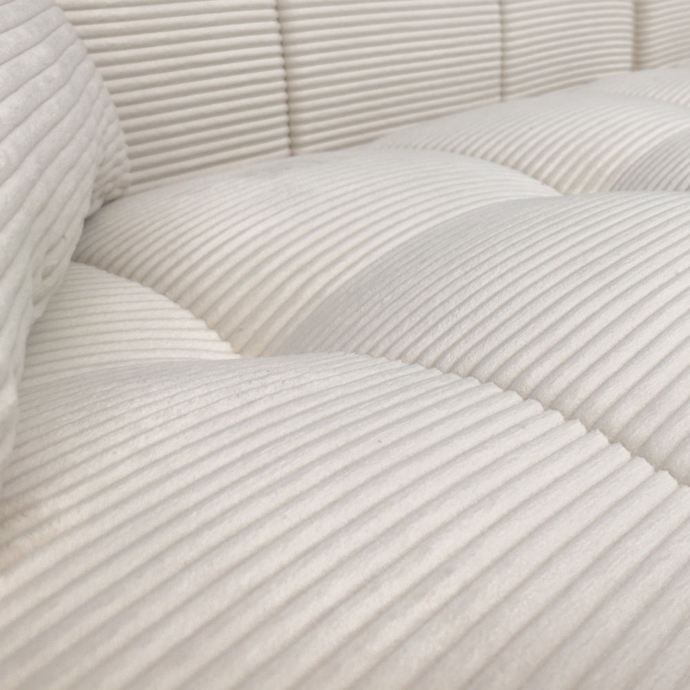 Bora Sofa 300 cm - Lys bredriflet fløjl Venstrevendt - Køb her