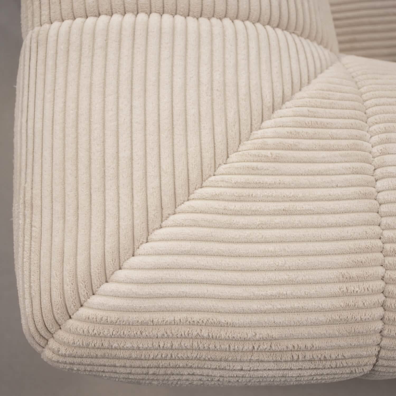 Bora Sofa i Lys Bredriflet Fløjl - Venstrevendt - 300 cm