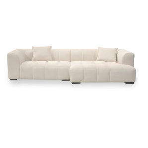 Bora Sofa i Lys Bredriflet Fløjl - Højrevendt - 300 cm