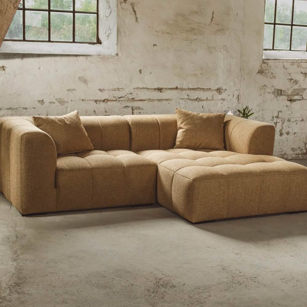 Bora Sofa i Gul - Højrevendt - 240 cm