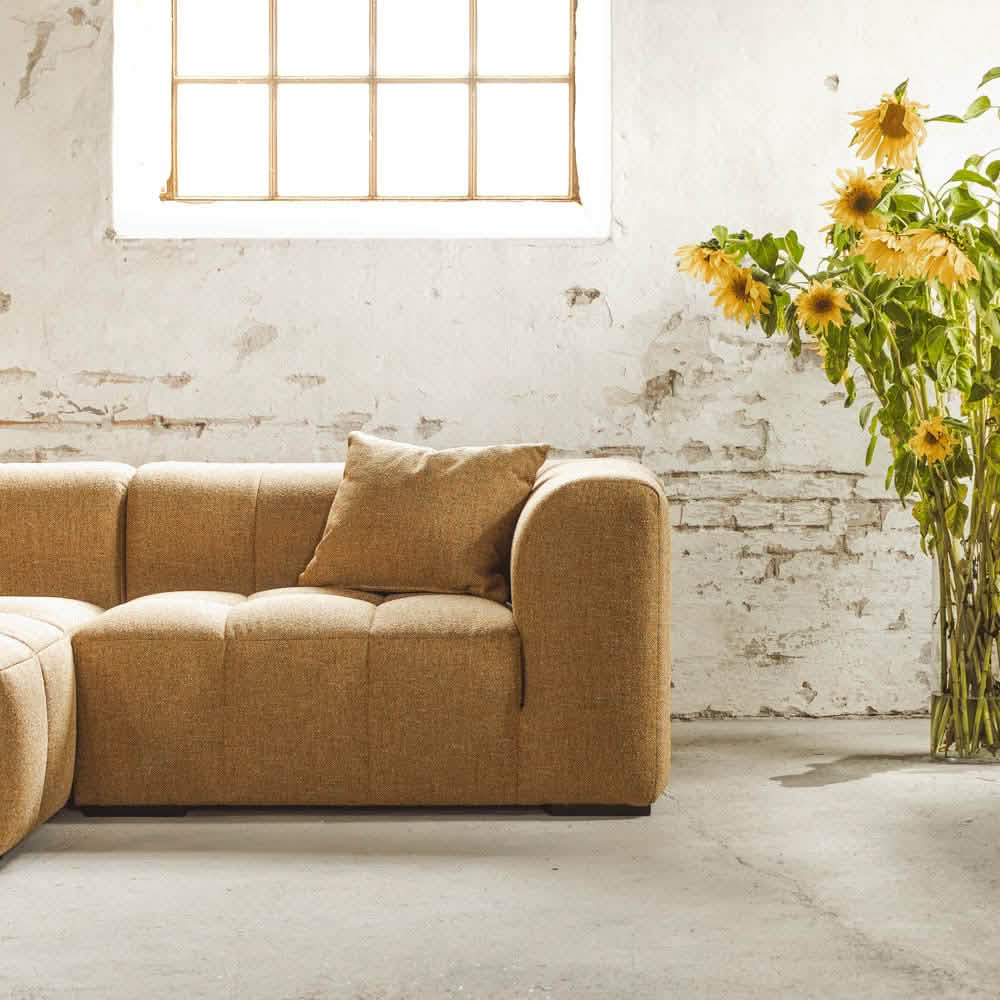 Bora Sofa i Gul - Venstrevendt - 240 cm