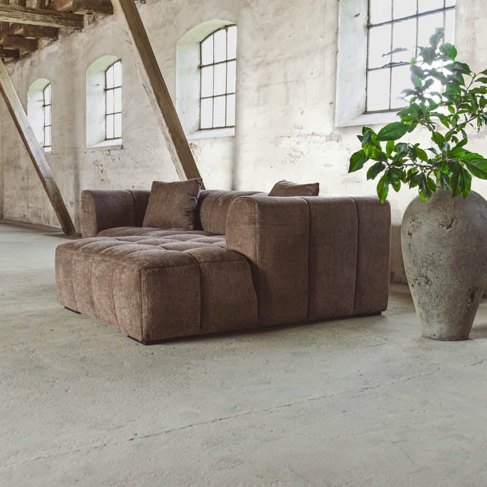 Bora Sofa - Brun - Højrevendt - 240 cm