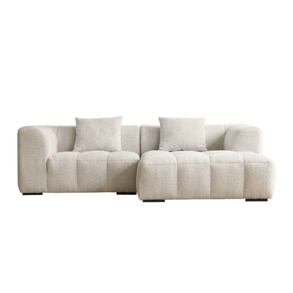Bora Sofa i Beige Boucle - Højrevendt - 240 cm