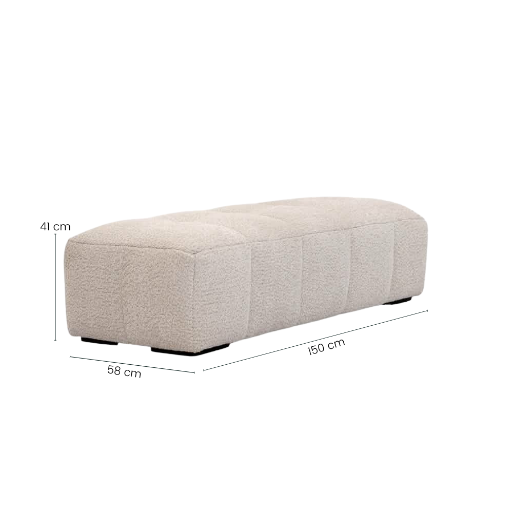 Bora Puf - Beige Bouclé