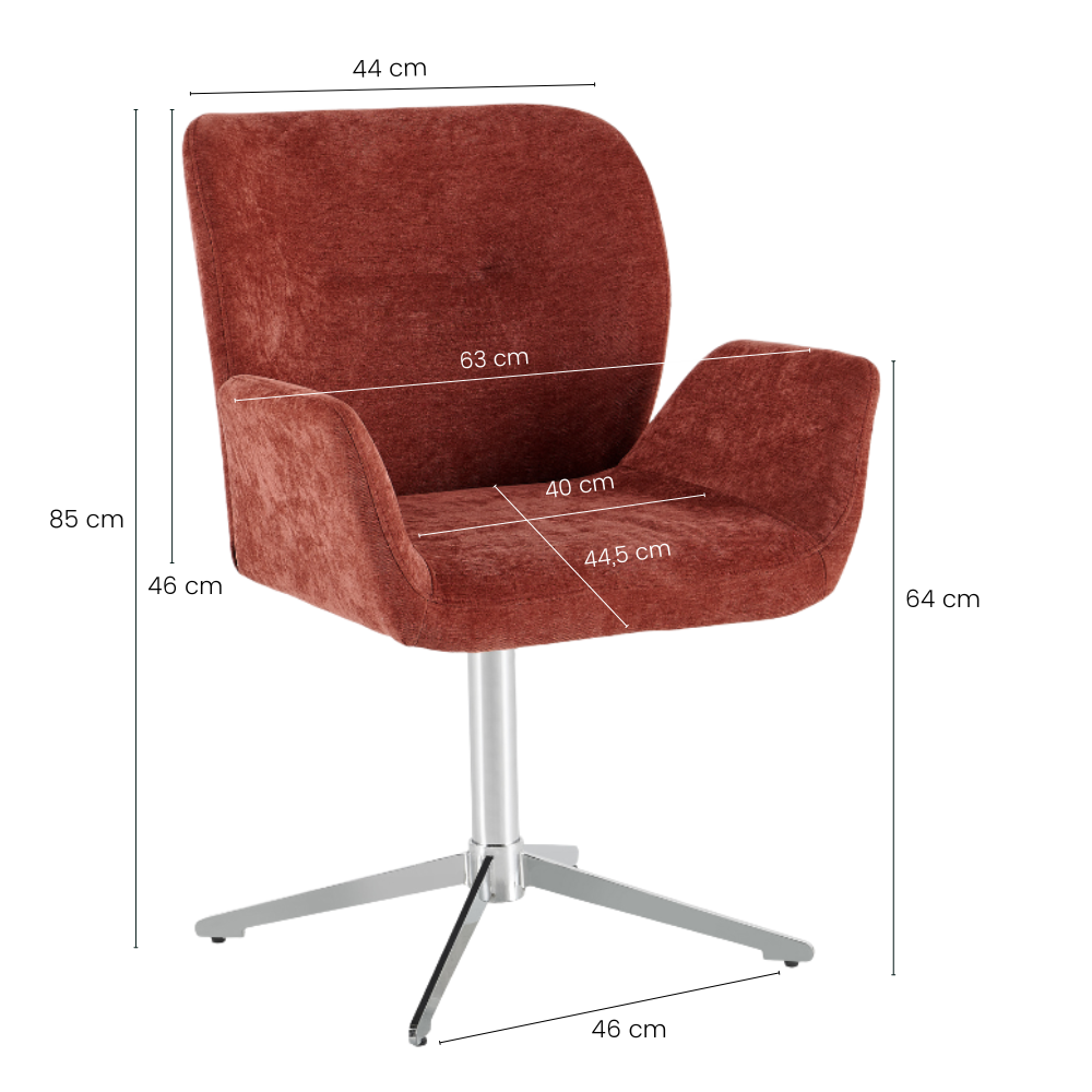Harvie Spisebordsstol - Bordeaux m. Chrome ben