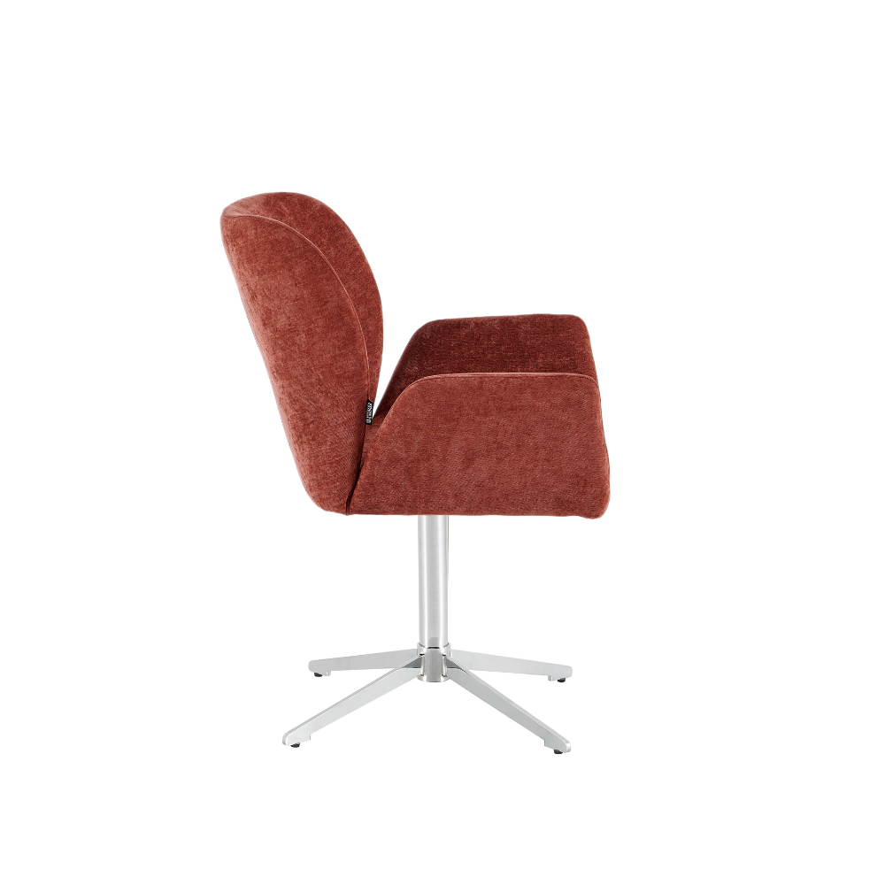 Harvie Spisebordsstol i Bordeaux m. Chrome ben