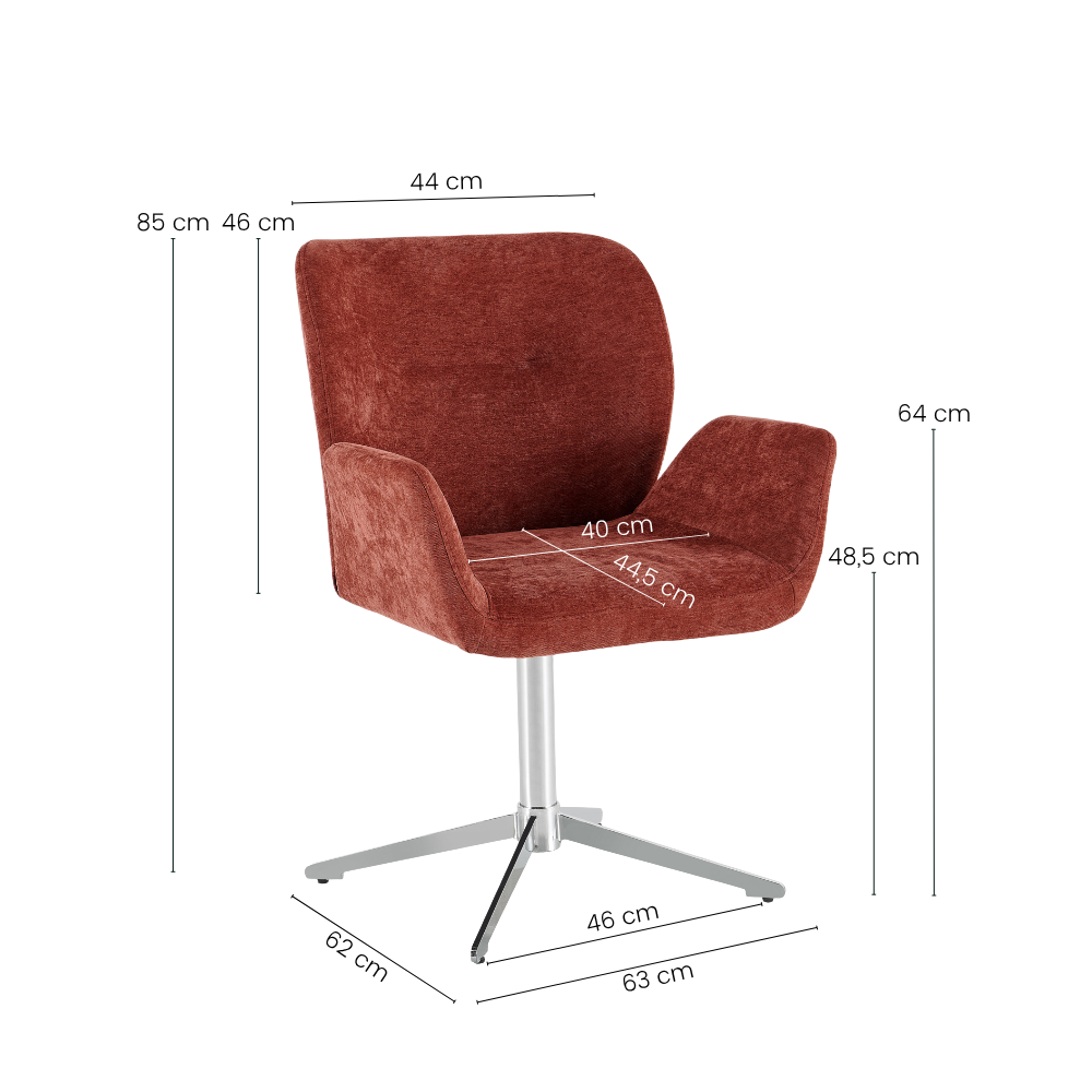 Harvie Spisebordsstol - Bordeaux m. Chrome ben