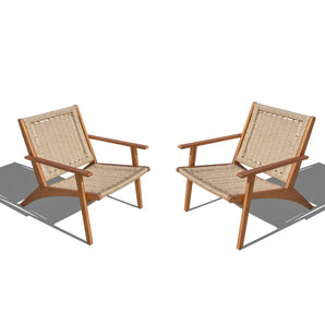 Brydal Loungestole - Akacietræ & Rattan i Lys Natur, 2 stk.