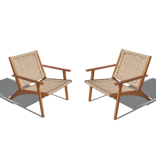 Brydal Loungestole - Akacietræ & Rattan i Lys Natur, 2 stk.