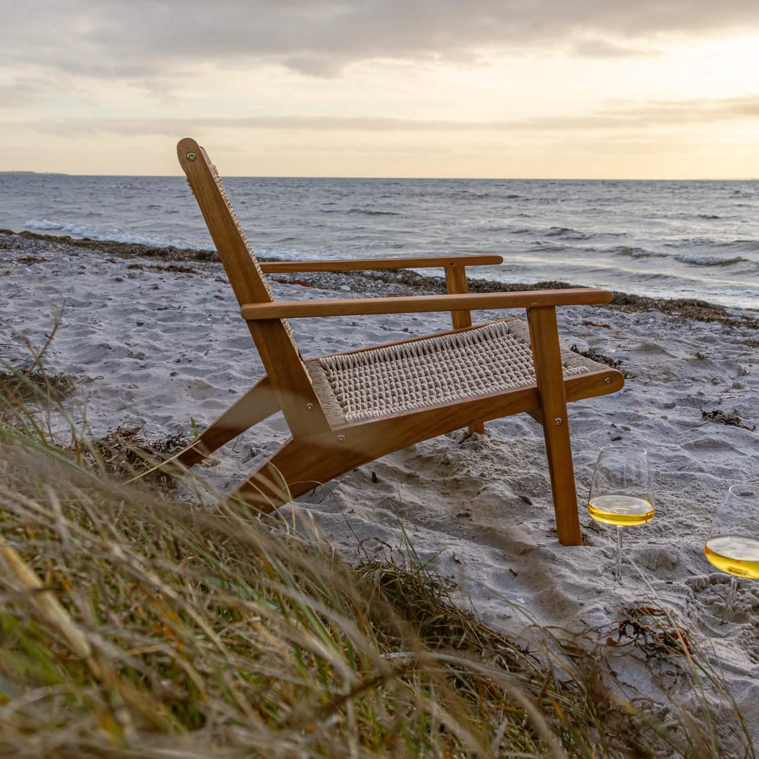 Brydal Loungestole - Akacietræ & Rattan i Lys Natur, 2 stk.