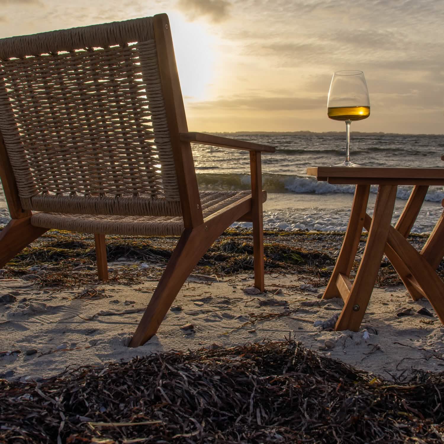 Brydal Loungestole - Akacietræ & Rattan i Lys Natur, 2 stk.