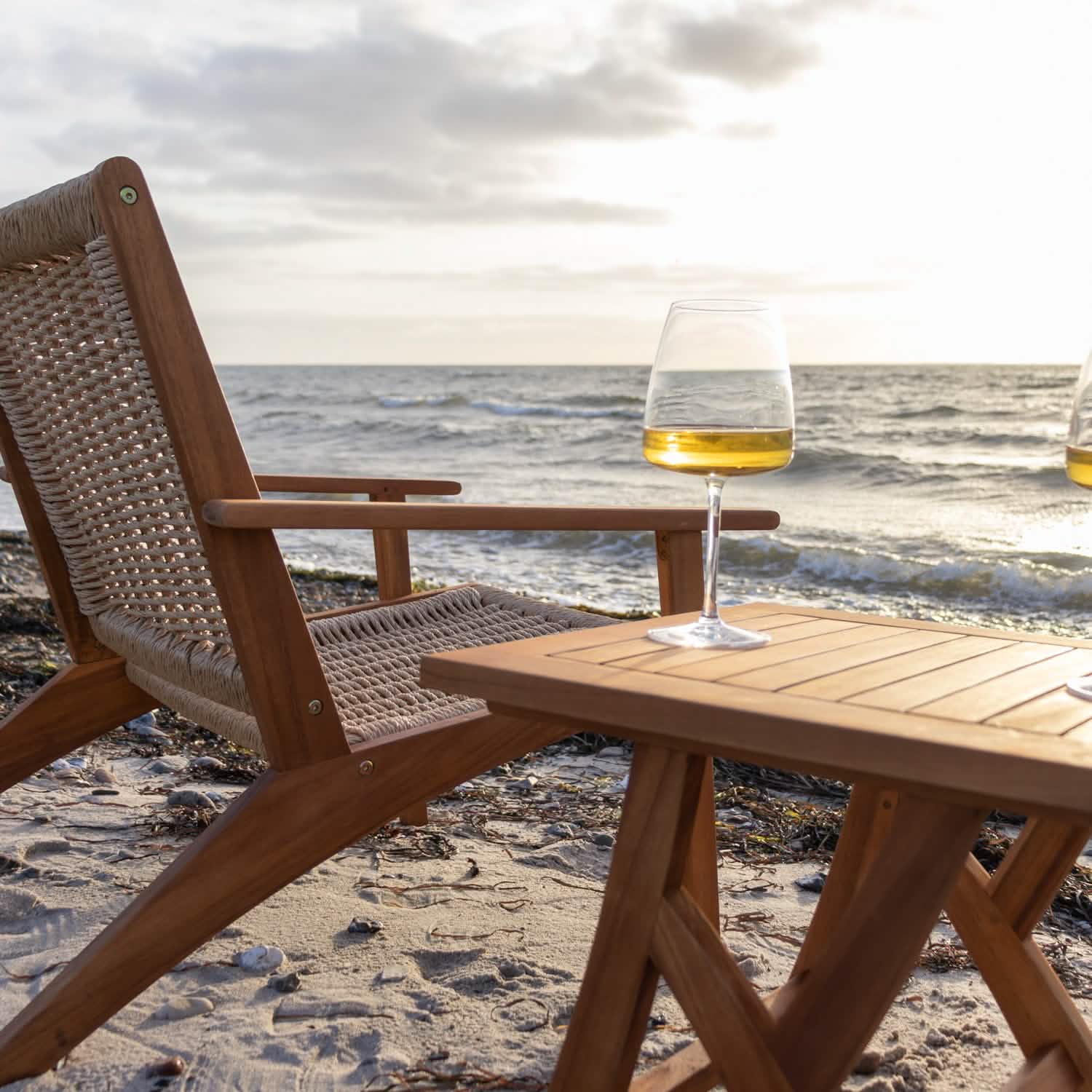 Brydal Loungestole - Akacietræ & Rattan i Lys Natur, 2 stk.