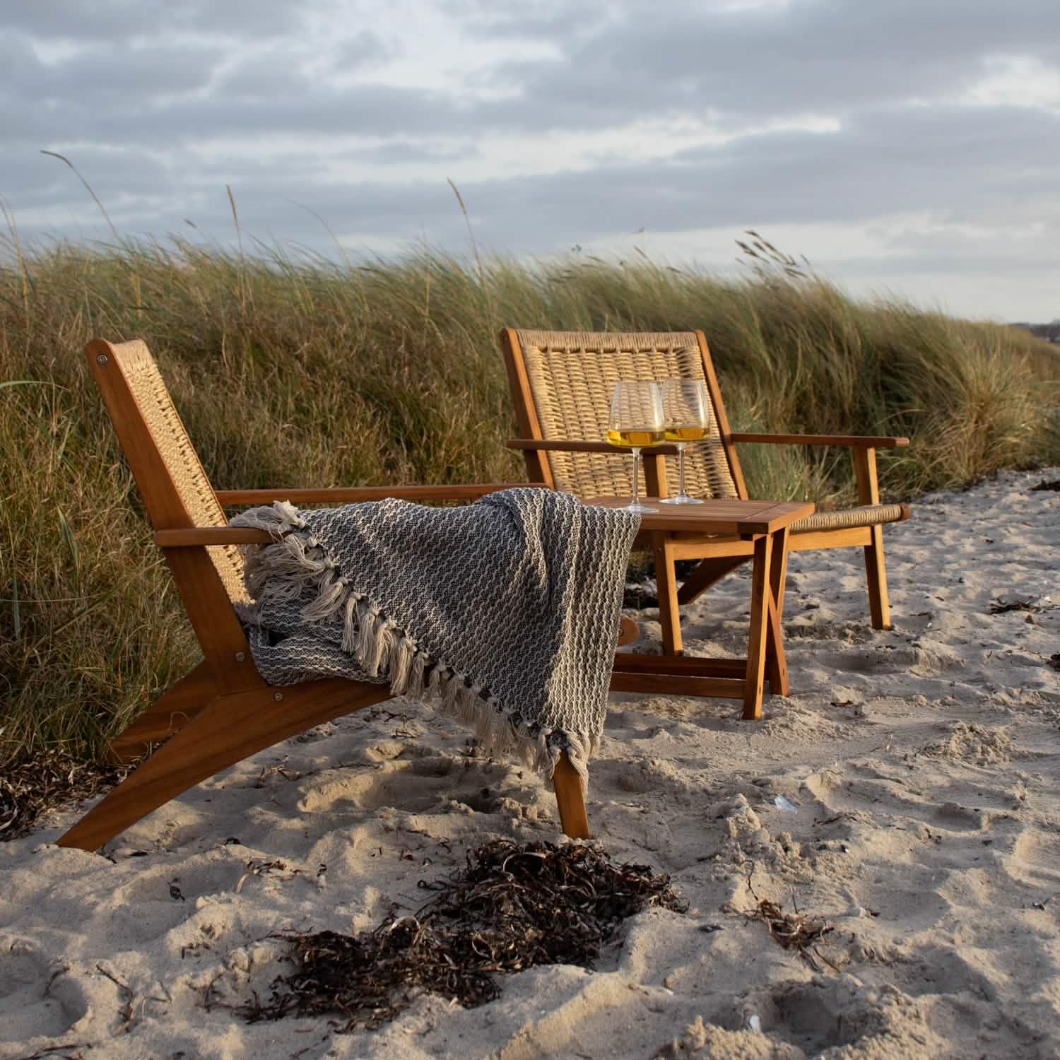 Brydal Loungestole - Akacietræ & Rattan i Lys Natur, 2 stk.