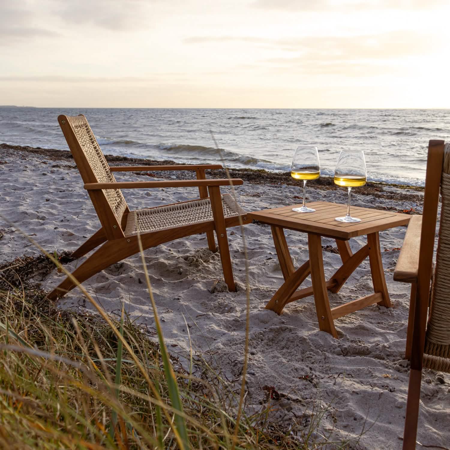 Brydal Loungestole - Akacietræ & Rattan i Lys Natur, 2 stk.