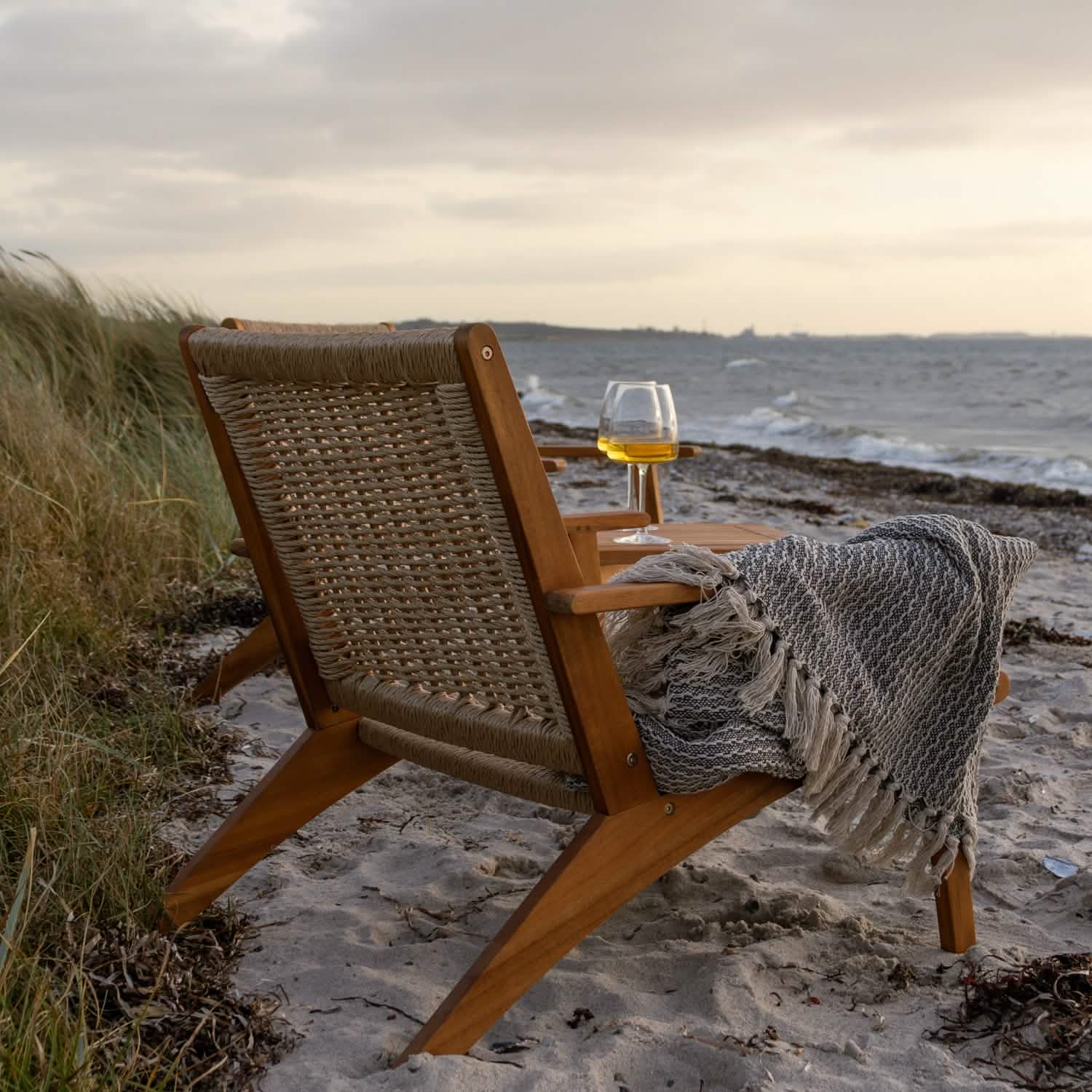 Brydal Loungestole - Akacietræ & Rattan i Lys Natur, 2 stk.