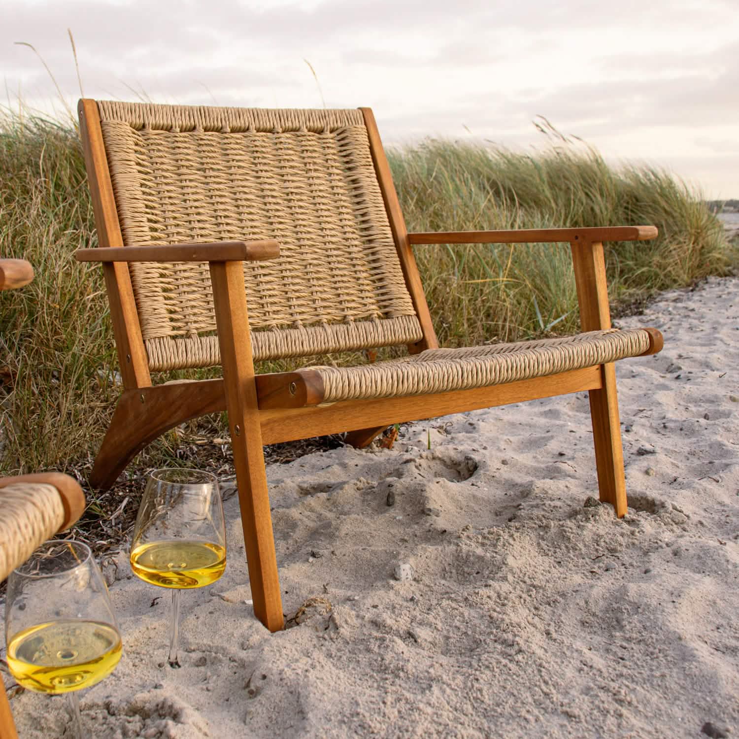 Brydal Loungestole - Akacietræ & Rattan i Lys Natur, 2 stk.